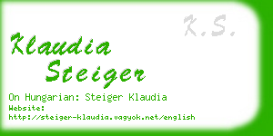 klaudia steiger business card